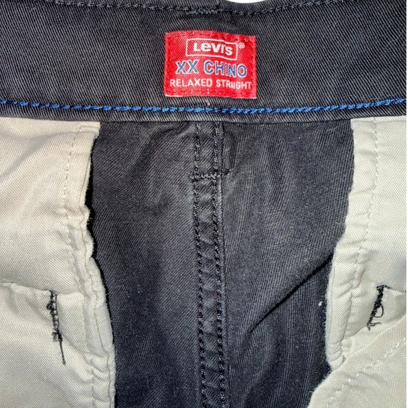 Levis XX Chino Relaxed Straight Pants Mens 34x34 Black Twill 001K5-0015 - Picture 2 of 4